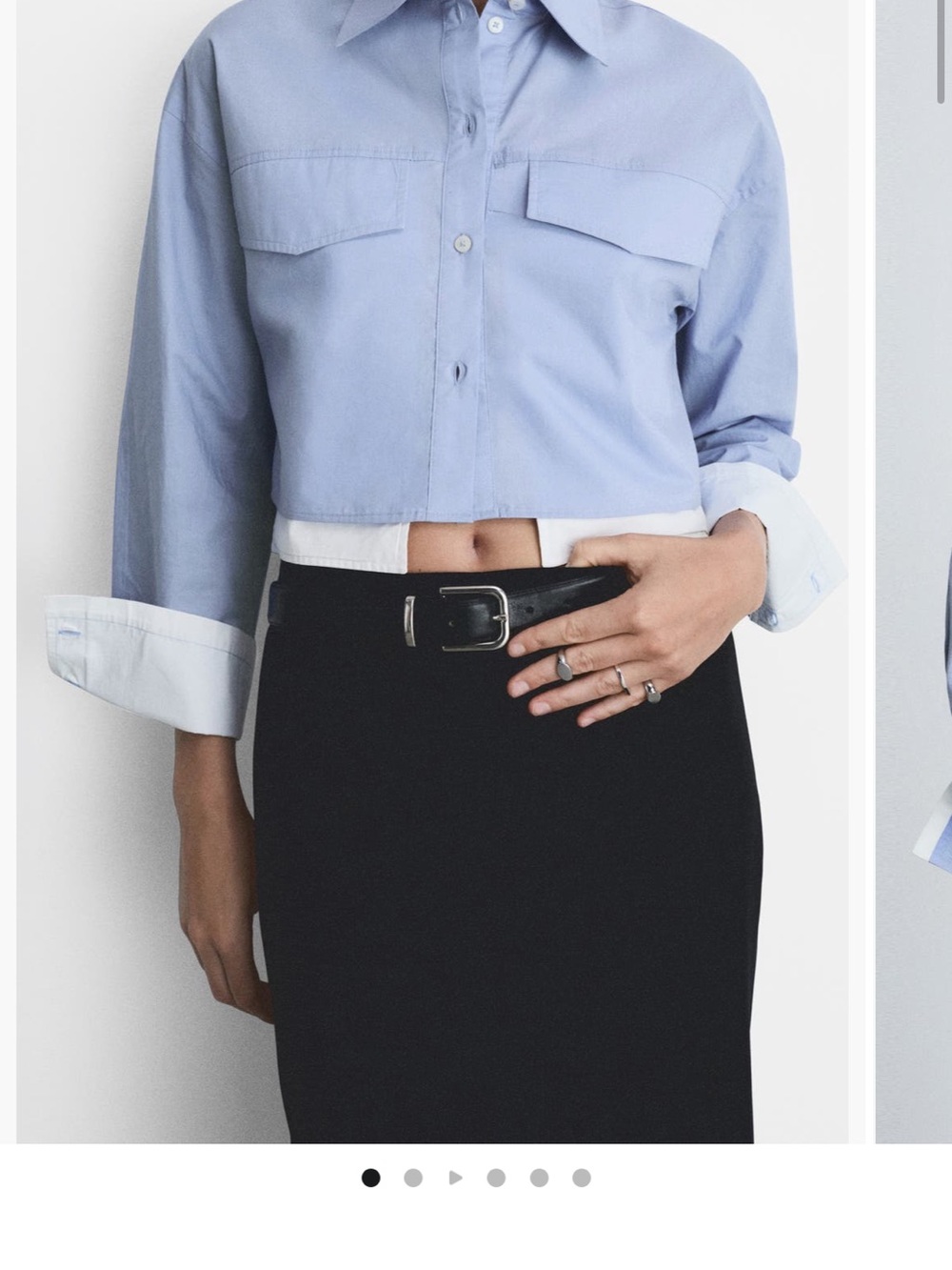 Mango Combination Crop Shirt NWT